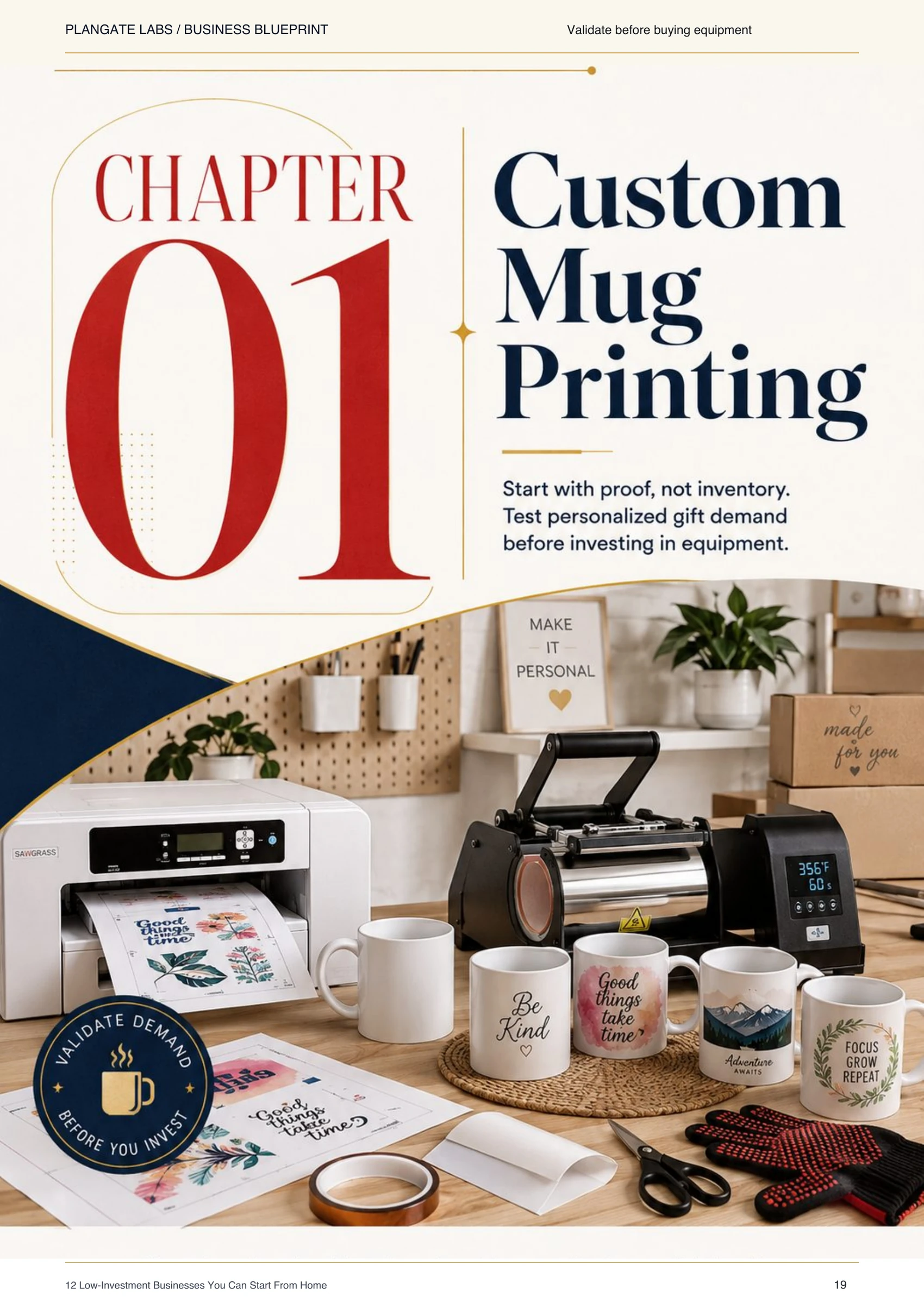 Custom mug printing chapter opener from The Home Business Starter Blueprint