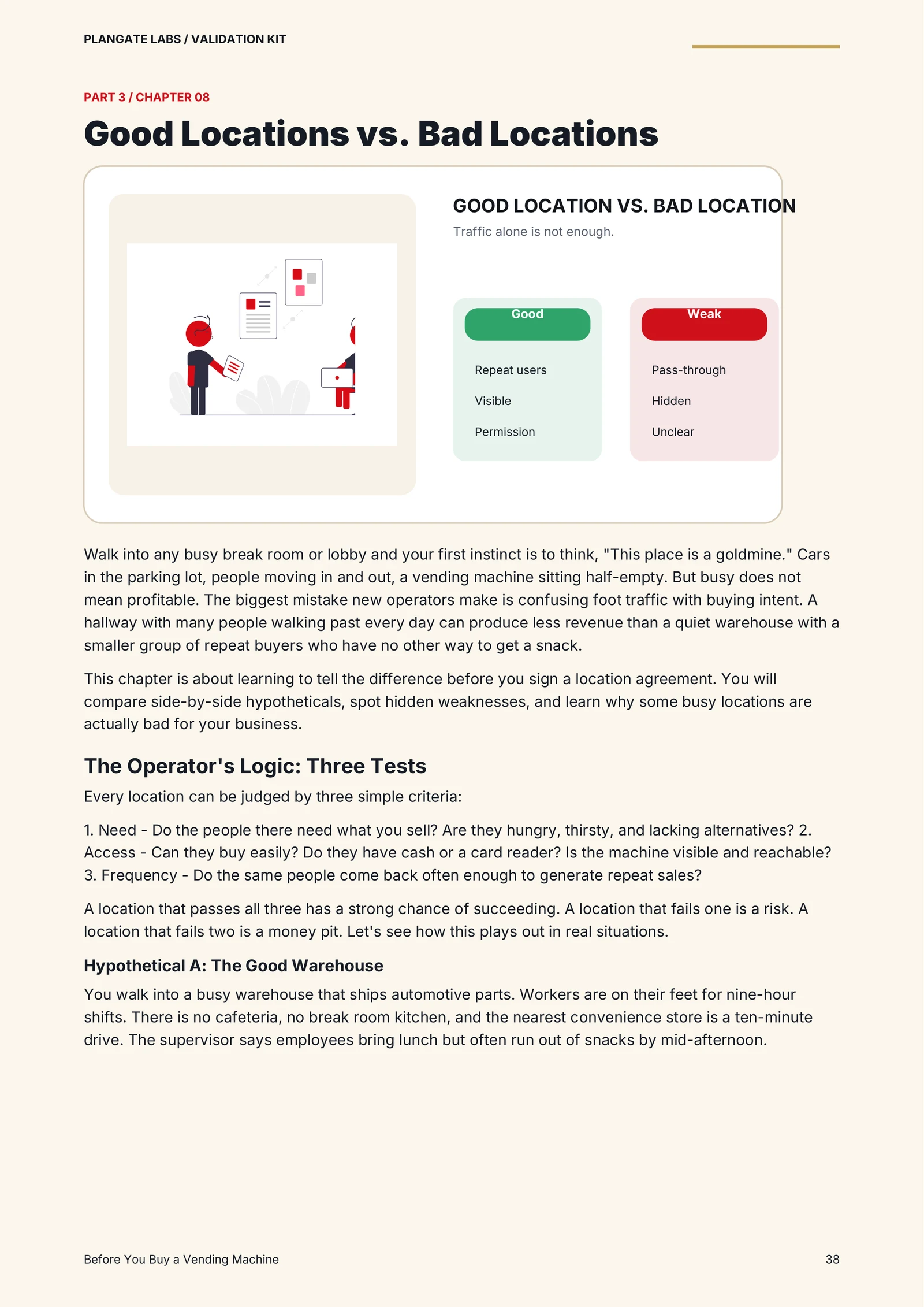 Good location versus bad location comparison page